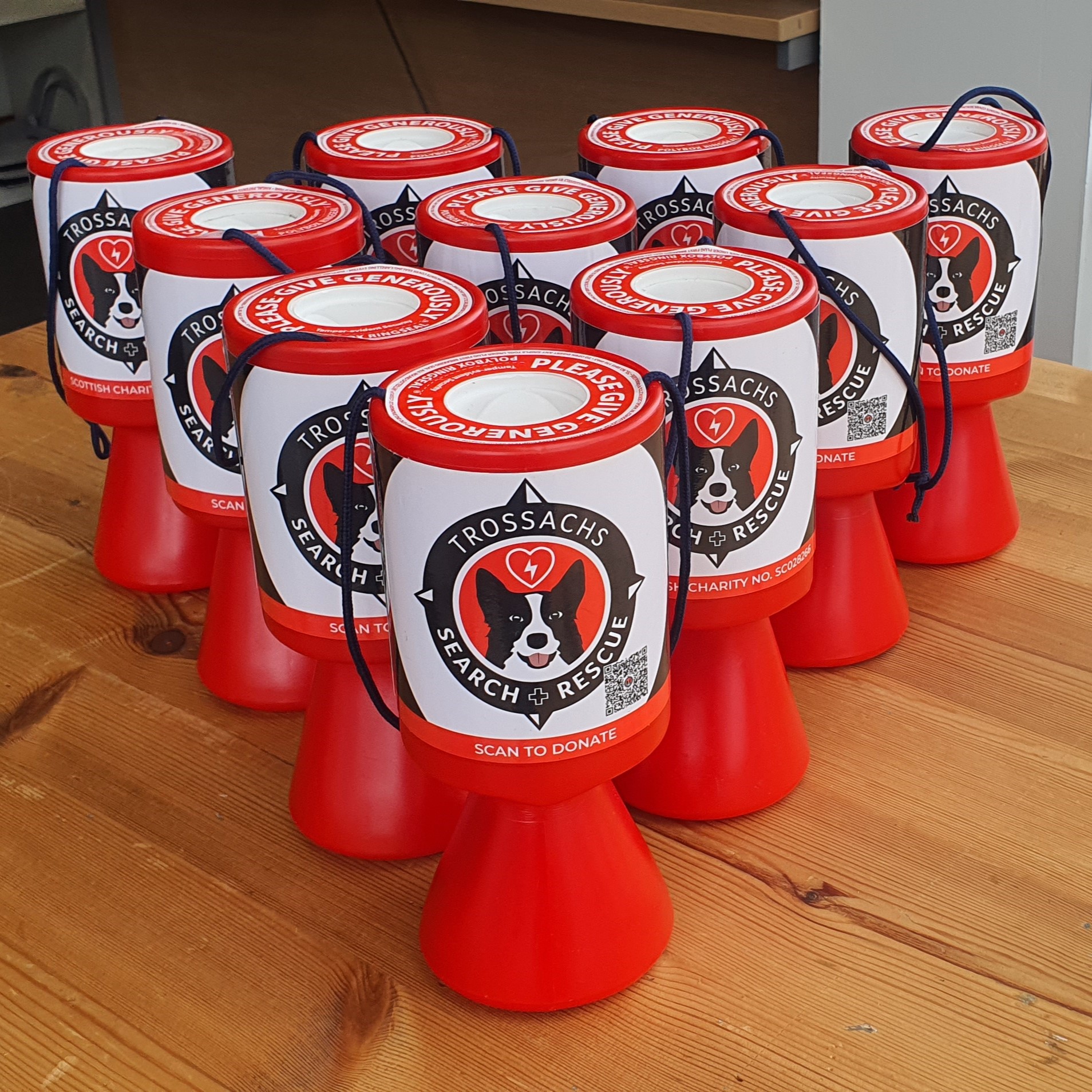 Red Donation Cans